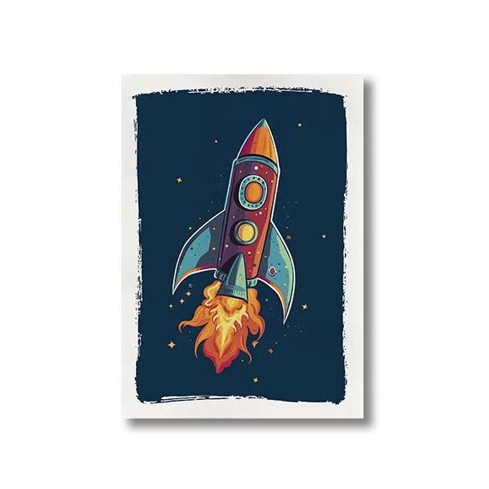 Tableau déco nature espace et affiche astronaute sur toile 45x60cm chambre enfant