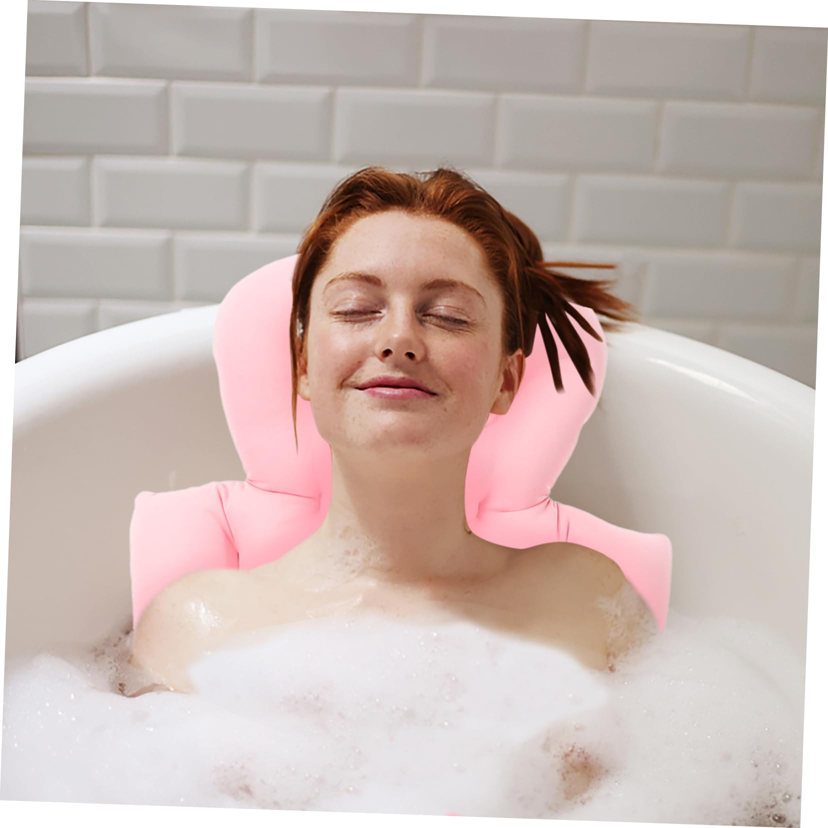 Healeved Cuscino da Bagno per Vasca da Bagno lungo Antiscivolo Ventose, Poggiatesta Morbido Sagomato per Doccia e Bagni Rilassanti Adatto ad Adulti