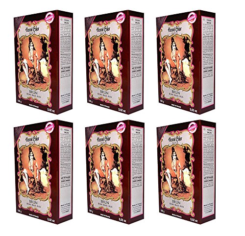 Henna Color naturalna farba do włosów w proszku brązowa 6 x 100 g