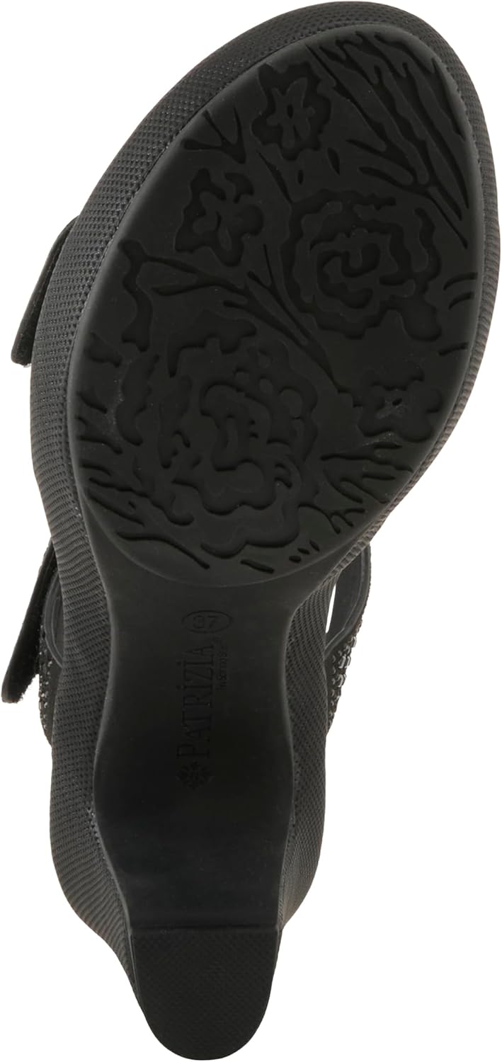 PATRIZIA Women's SHINE Hook and Loop Platform Heels - Microsuede Upper, Crystal-Adorned Straps, Adjustable Fit - Image 9