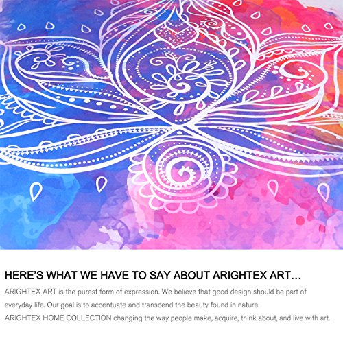 Arightex Boho Lotus Bedding 3D Watercolor Flowers Duvet Cover Rainbow Girls Bedding Set India Home Decor (Full) #TOP2