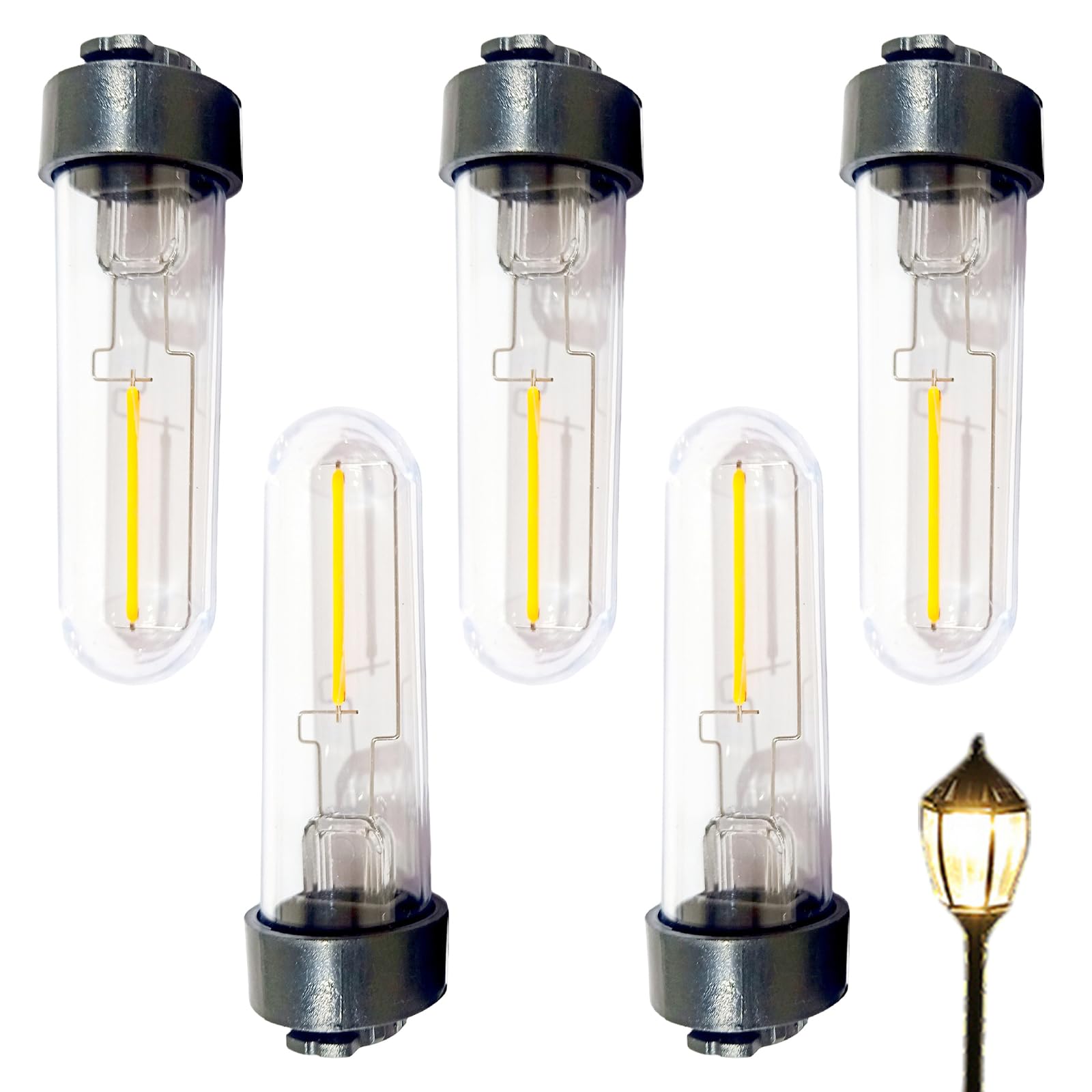 Replacement Solar Light Parts - 5PCS 3v 2700k Warm White LED Bulb for Yard Garden Pathway