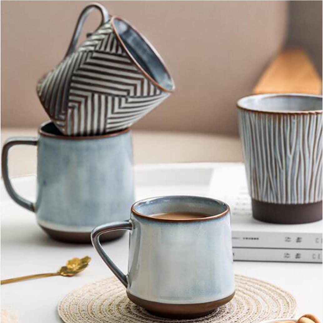 Japoński ceramiczny kubek do kawy w stylu vintage z uchwytem, ceramiczny kubek porcelanowy kubek do kawy mleka herbaty herbaty prezent dla kobiet do biura, do kuchenki mikrofalowej i zmywarki 250 ml