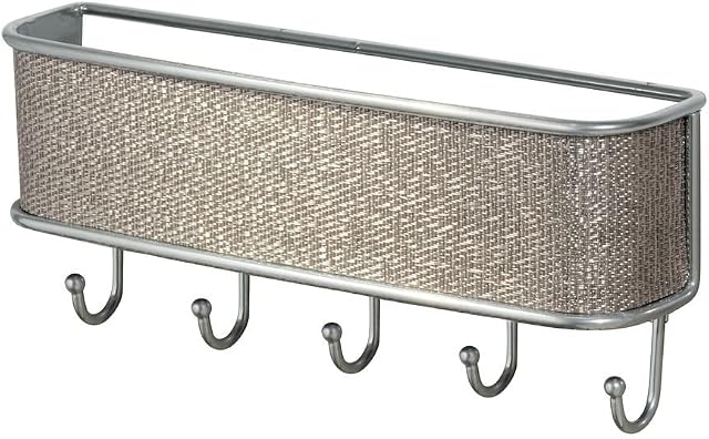 iDesign Elegant Key Holder for Wall, Wall Mounted Rack for Keys and Letters, Made of Robust Metal, Metalic