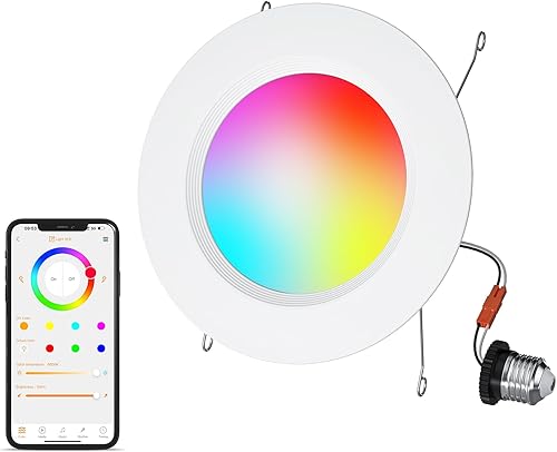 Miniatura 14 de Luces LED que cambian de color, paquete de 12 luces LED empotradas de 5/6 pulgadas, 13 W, 1050 lm, luces empotradas inteligentes, compatibles