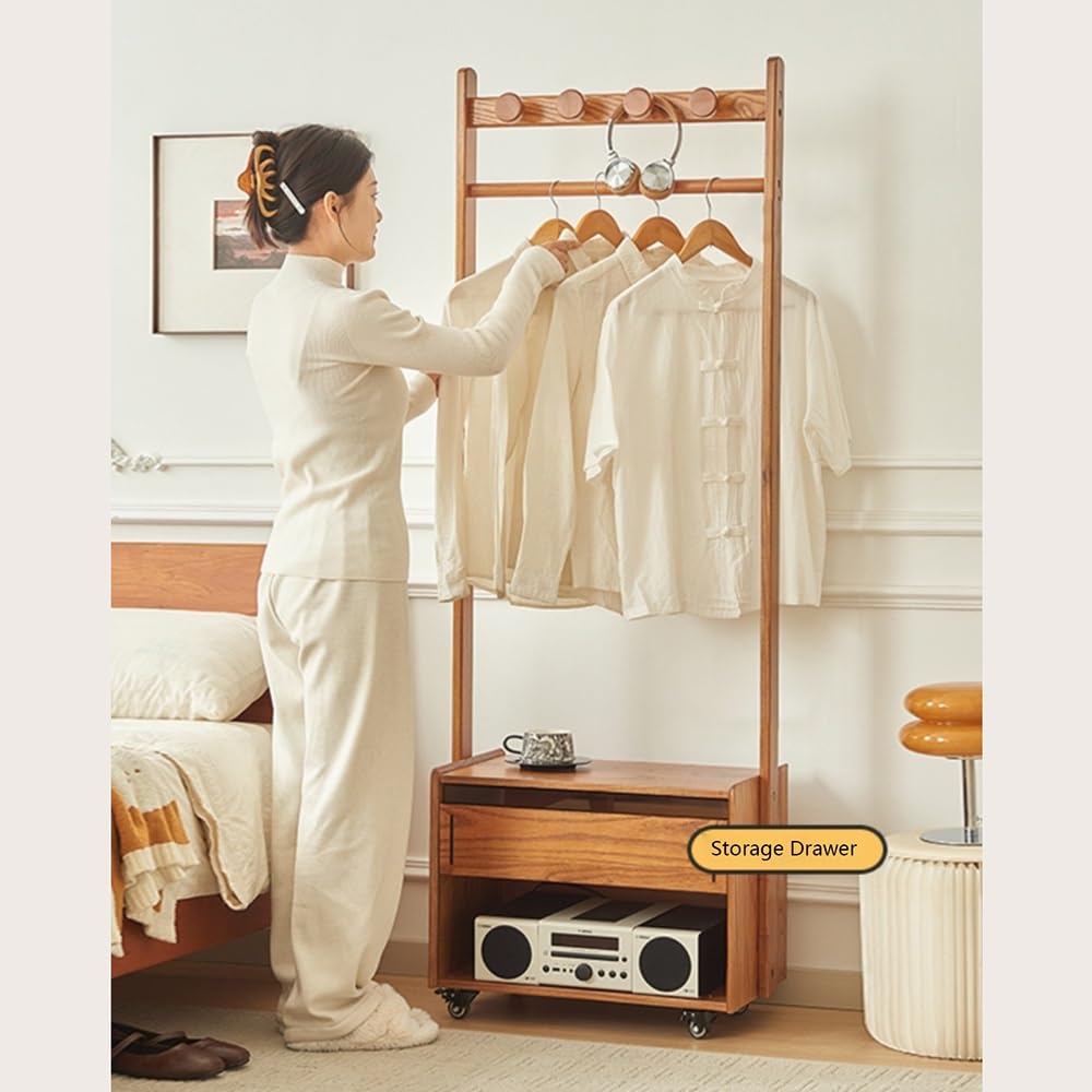 Amazon.co.jp: スタンディングハンガー 無垢材ハンガー床置きベッド 