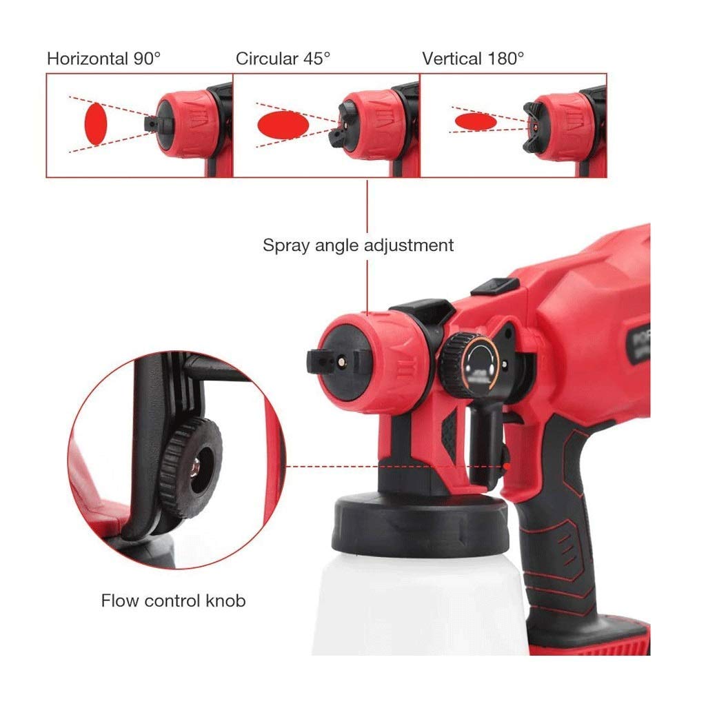 Pulverizador de Pintura eléctrico portátil de 1200 ml/min, Motor de 120 W, Controles de Flujo de Pintura y Aire Ajustables, Recipiente de 800 ml, 3 Patrones de pulverización