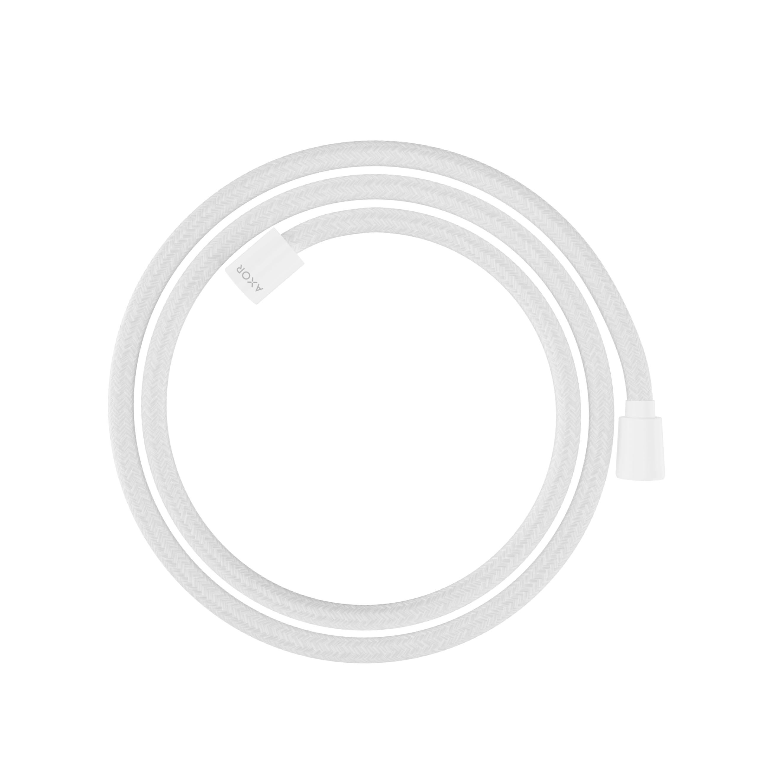 hansgrohe AXOR ShowerSolutions flexo de ducha textil, 1600mm, tuerca cónica y cilíndrica, 28259, Color: Blanco mate