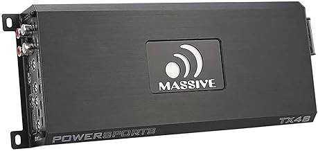 Massive Audio TX48 Trident Marine 4 Channel Amplifier - 200 Watts x 4 RMS @ 4 Ohm Full Range with Bass Boost, Bluetooth Water Resistant Amplifier (Bluetooth Streaming Optional)