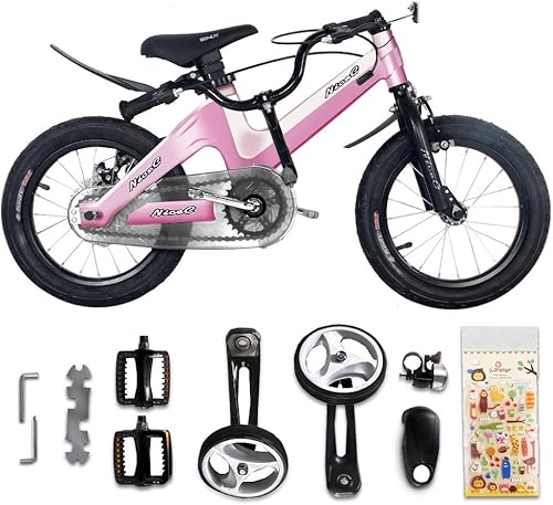 Miniatura 4 de Nice C Bicicleta de rueda de entrenamiento, bicicleta para niños y niñas, montaña BMX con freno de disco dual de 12-14-16-18 pulgadas