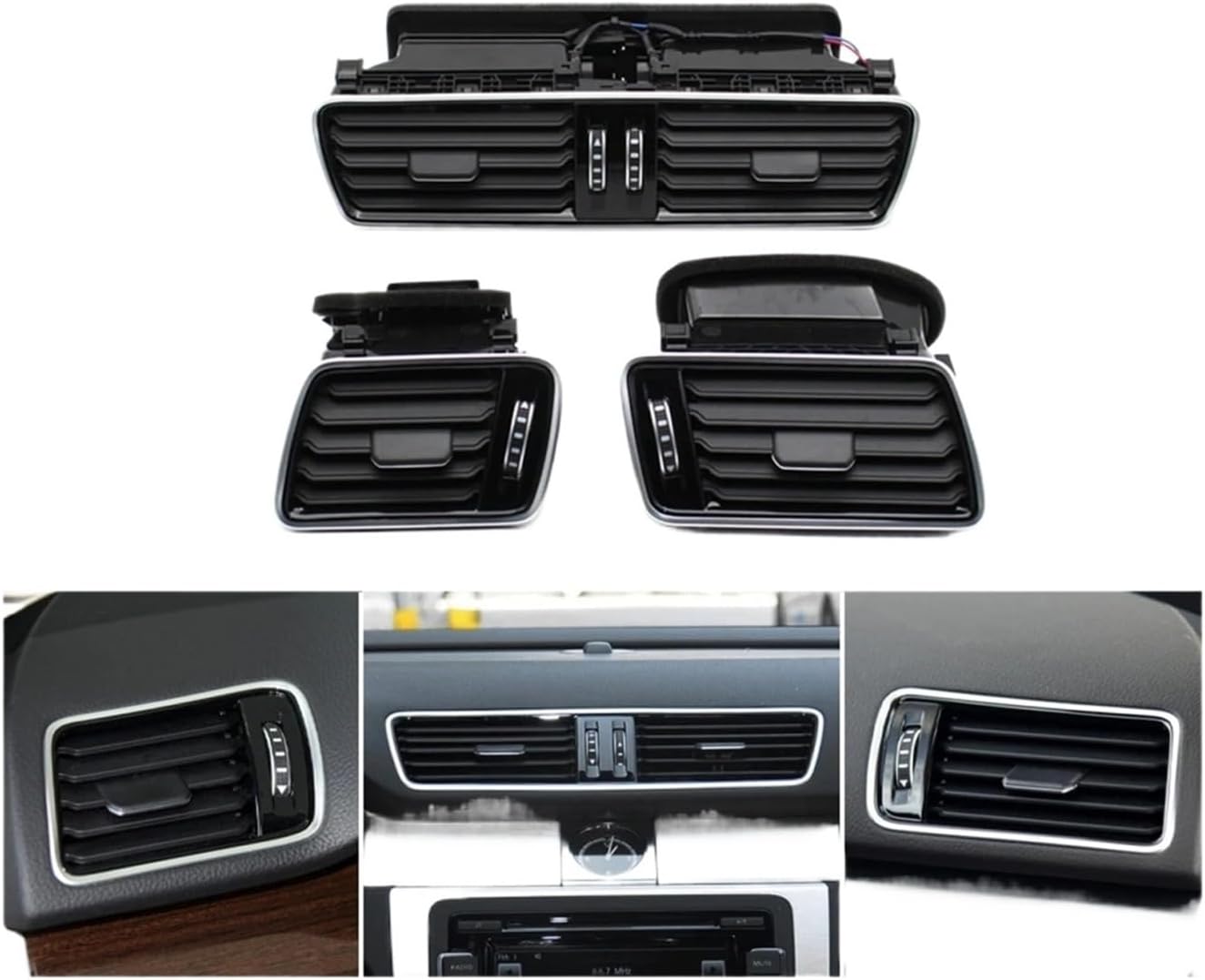 ​Car Dashboard Front Left Right Middle Air Conditioner Vent Grille Assembly Fit For VW B6 B7 CC 3AD819702A 3AD819728A(LHD-Right 1PC)