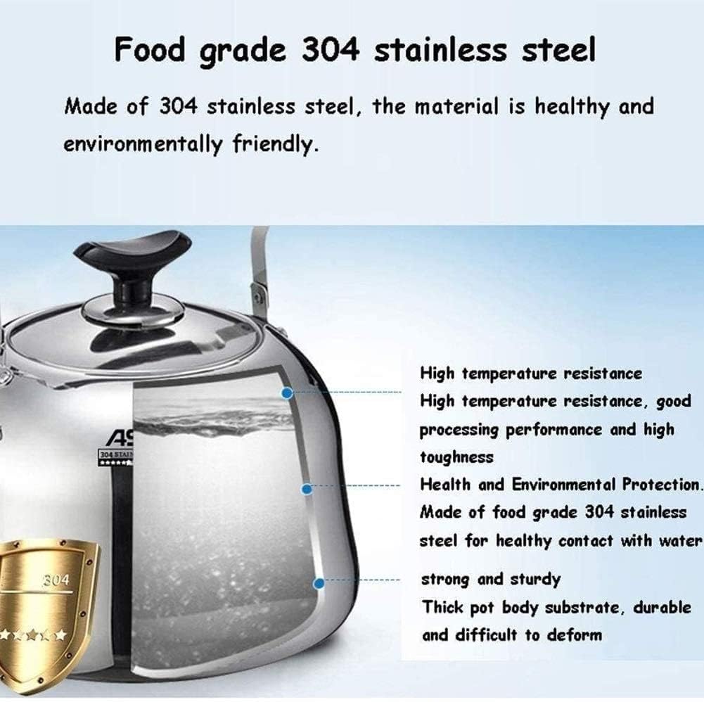 Tea Kettle Stainless Steel Stove Camping Kettle with Insulation Handle Kettle Tea Coffee Pot for House Hold Gas All Stovetops Stove Top Whistling Tea Kettle