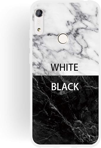 ChoosEU Compatibile con Cover Huawei 2019 Honor Silicone Disegni Colorate Custodia Marmo Morbido per Ragazze Donne Uomo  Case Antiurto Divertente Gomma Matte Slim Protezione Bianco Nero