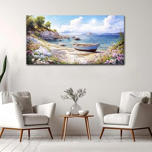 Miniatura 7 de QIYILEXWART Lienzo decorativo para pared de sala de estar, decoración de pared para dormitorio, oficina, decoración de pared, paisaje costero,