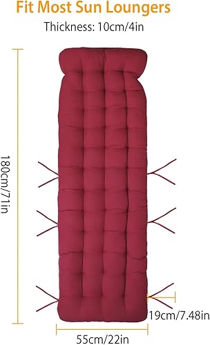 Vista 40 de iMounTEK Cojines para silla de salón de 67 x 22 x 4 pulgadas, cojín grueso para tumbona reclinable, mecedora, cojín para sofá o silla, cojín