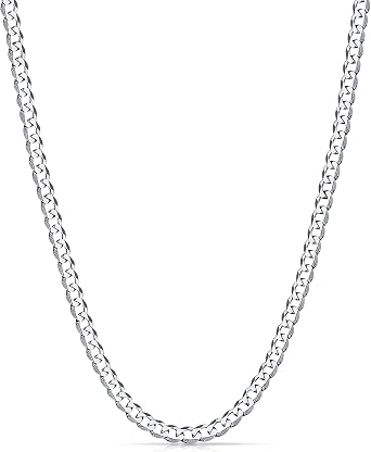 Men Silver Colored Chain Necklace 