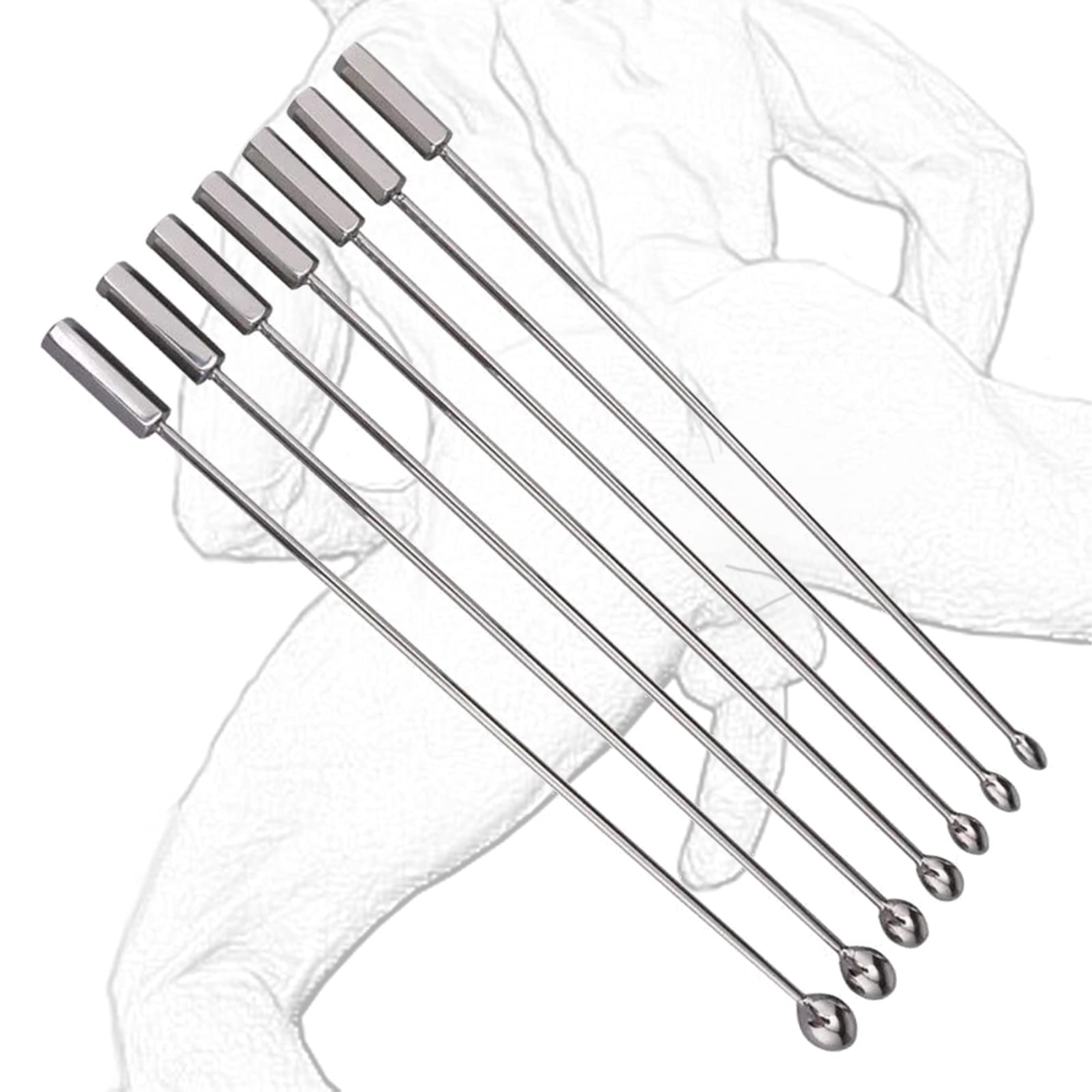 Harnröhren Dilator Set, Edelstahl Penis Plug Dilatoren Perlen Prostata Stimulieren Urethral Dehner Penisstab Katheter Prinzenzepter Masturbation Sexspielzeug for Männer 7 Stück