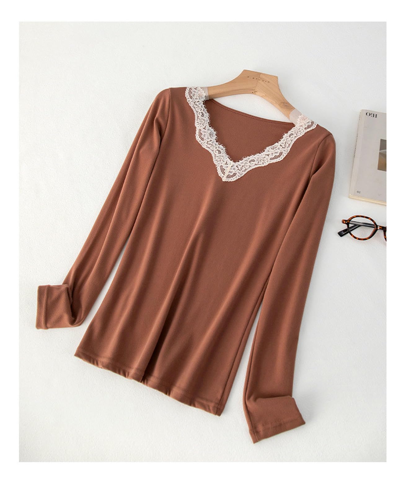 Thermo Unterwäsche Set Warmer Winteranzug Nahtloser V-Ausschnitt-spitzenkörper Mit Herbstkleidung Und Hosen Für Frauen-weiß-m