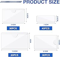 Vista 2 de Glenmal 120 Pieces Self Adhesive Label Holder Index Card Holder Clear Pocket Sleeves for Organizing and Protecting Labels Business Cards Photos