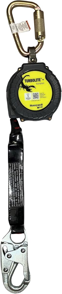 Miller Personal Fall Limiter: Steel Snap Hook Anchor, Harness Steel Carabiner, 9 ft Line (MTL-OHS1-01/9FT)