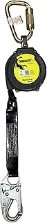 Miller Personal Fall Limiter: Steel Snap Hook Anchor, Harness Steel Carabiner, 9 ft Line (MTL-OHS1-01/9FT)