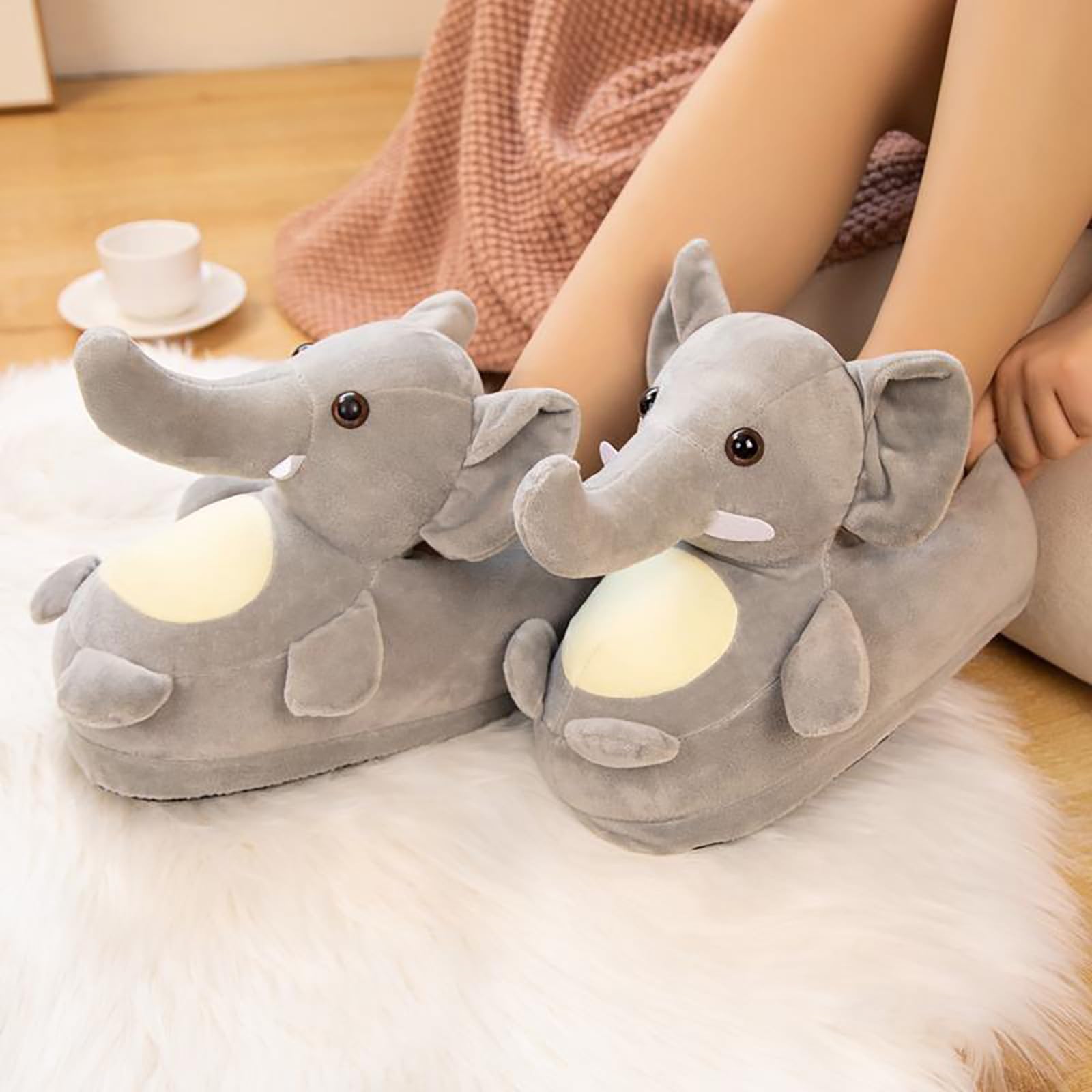 Sleepers - Pantuflas de hamburguesa para mujer, cálidas, antideslizantes, cómodas