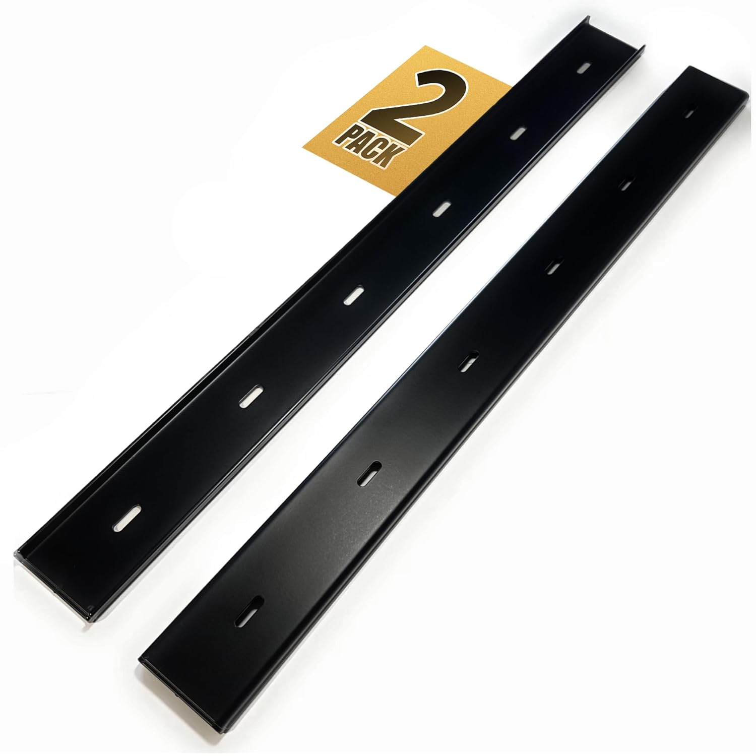 Set of 2-32” C Channel Steel Support for Table Top Live Edge Slab, 3/4" Leg, C-Channel Woodworking, Black Powder Coat Finish, 6 Holes