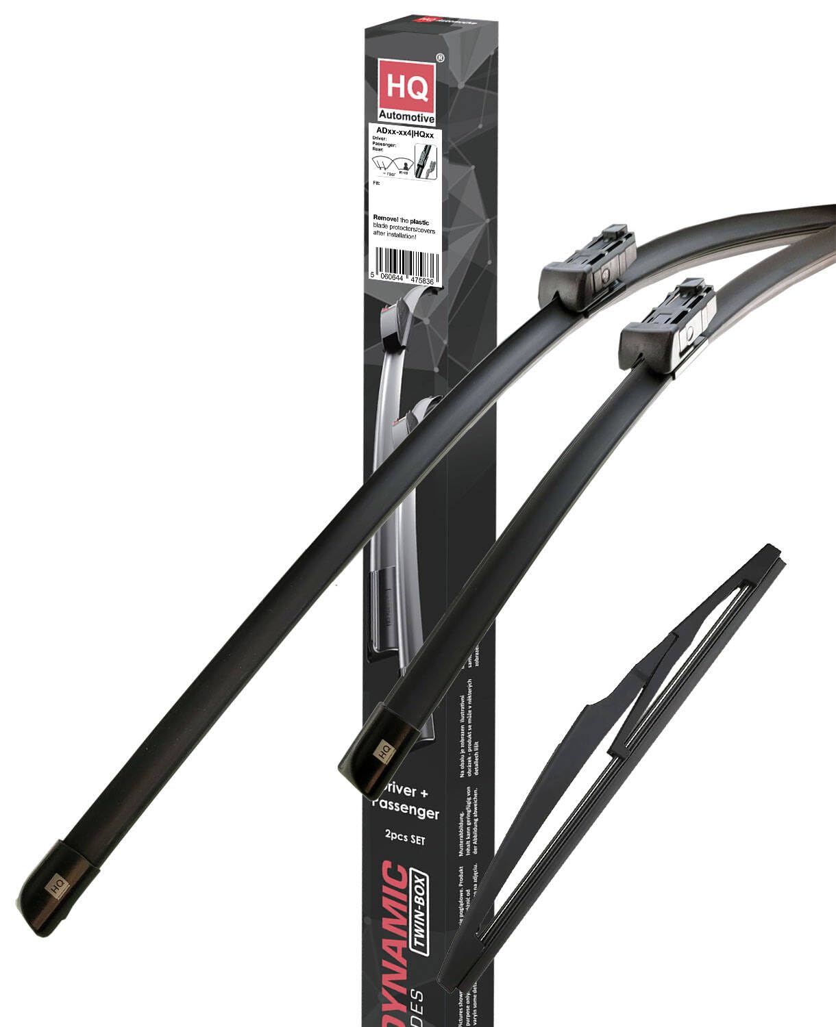 HQ Automotive Wiper Blades for TOYOTA Proace City MPV (2019 and later) Front Rear Wipers Replacement Kit