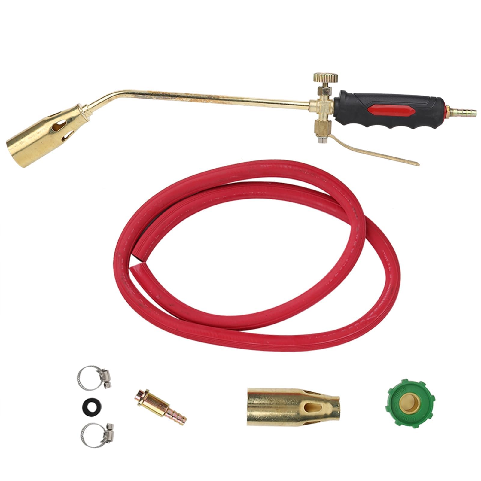 Walfront Bruciatore a gas in ottone con doppia accensione e impugnatura antiscivolo. Saldatore professionale per butano e metano, utensile manuale