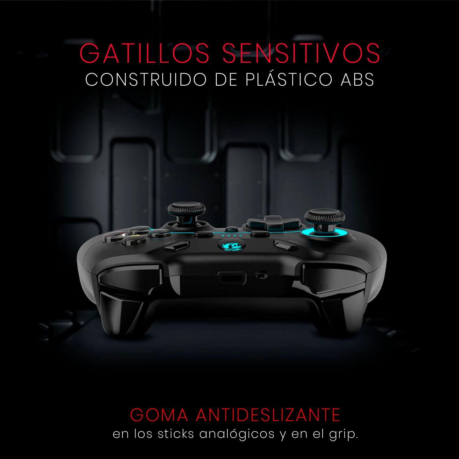 Redragon Gamepad Harrow Pro Wireless G808-PRO Black Multiplataforma (Play Station 3, PC, Android), inalámbrico, RGB