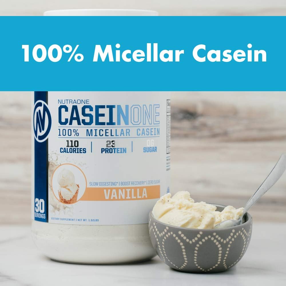 CaseinOne Casein Protein Powder by NutraOne – No Sugar 100% Casein Protein Powder (Chocolate – 2.11 lbs.)