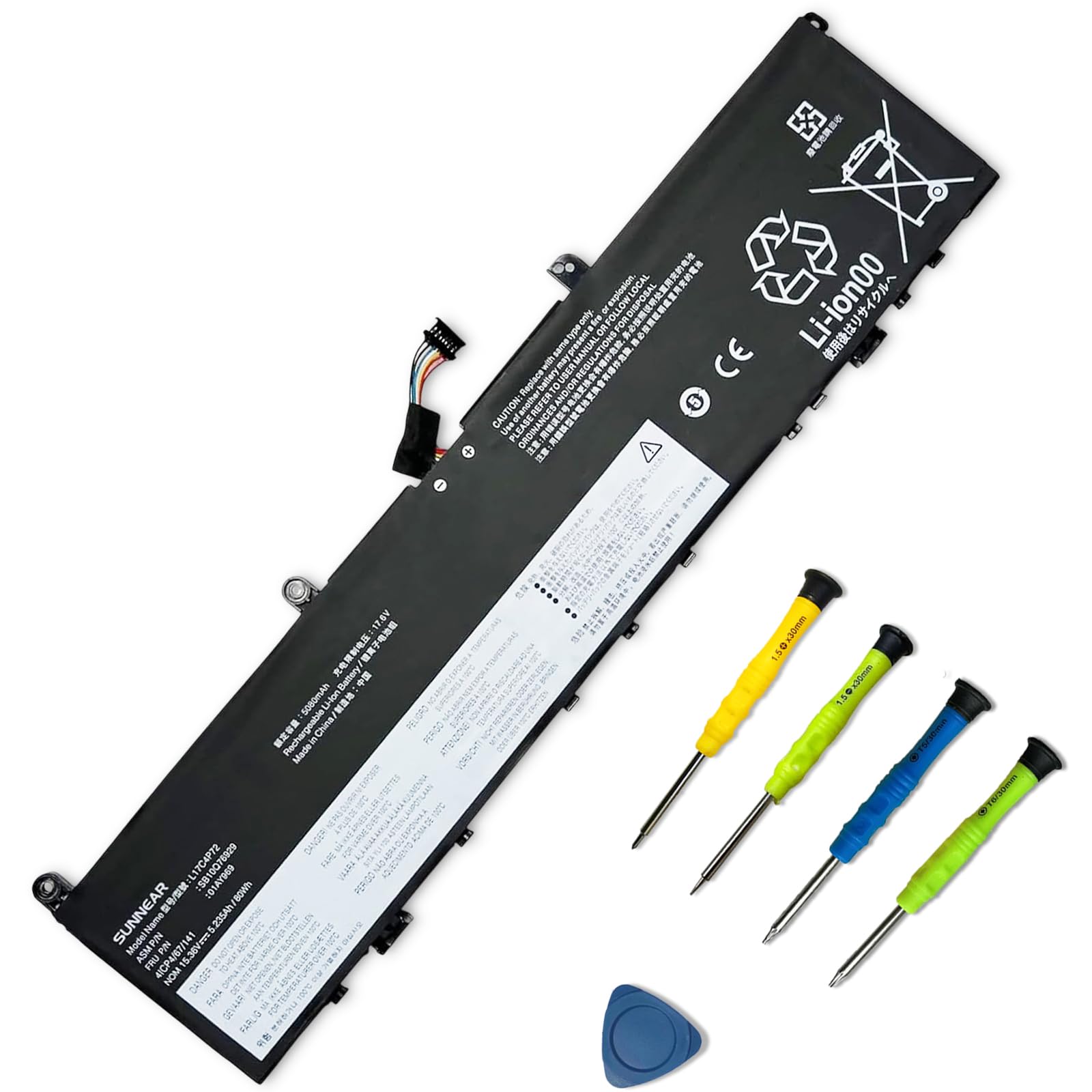 Amazon.com: SUNNEAR L17C4P72 Laptop Battery Replacement for Lenovo