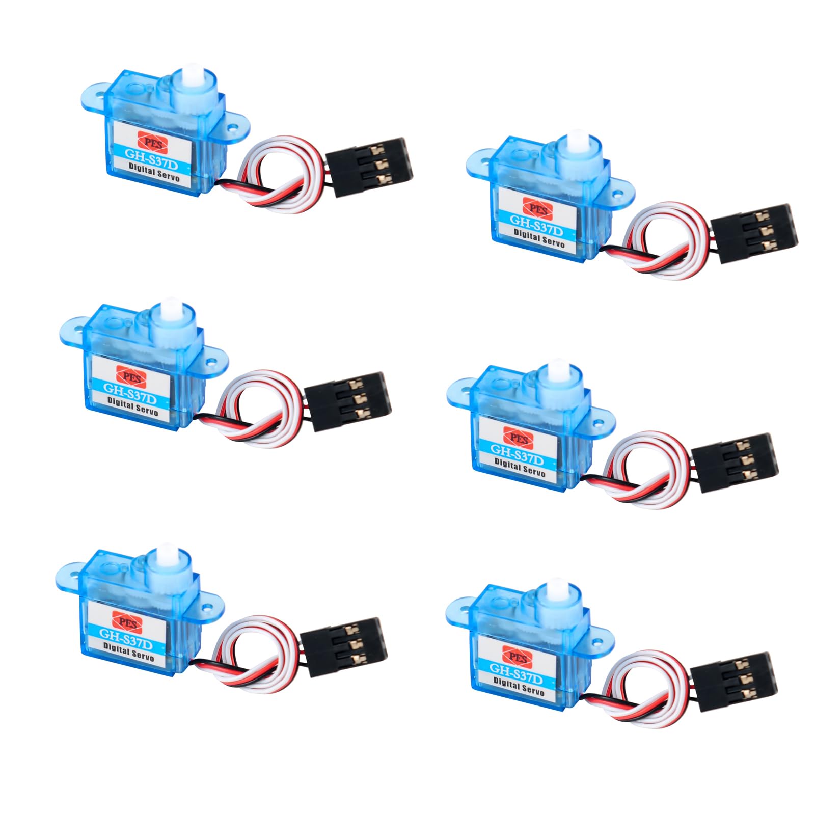 Micro Server GH-S37D Mini Servos Digitales Motor Sin Núcleo Servo para Control de Aviones Vuelo DIY Robo RC Coche Avión Helicóptero Aeromodelización 6PCS