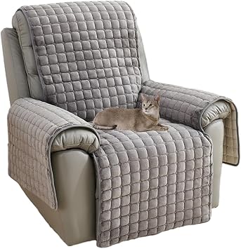 NUODWELL Recliner Chair Cover, Plush Non Slip Armchair Cover