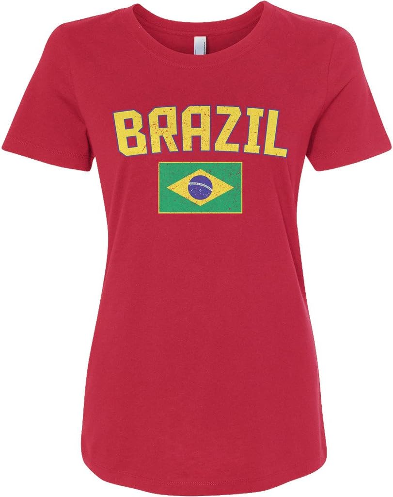 Threadrock Women's Brazil Flag T-Shirt