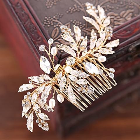 FaFaVila Wedding Hair Comb Rhinestones Crystal Vintage Bridal Hair Clips Combs for Brides and Bridesmaids Cover
