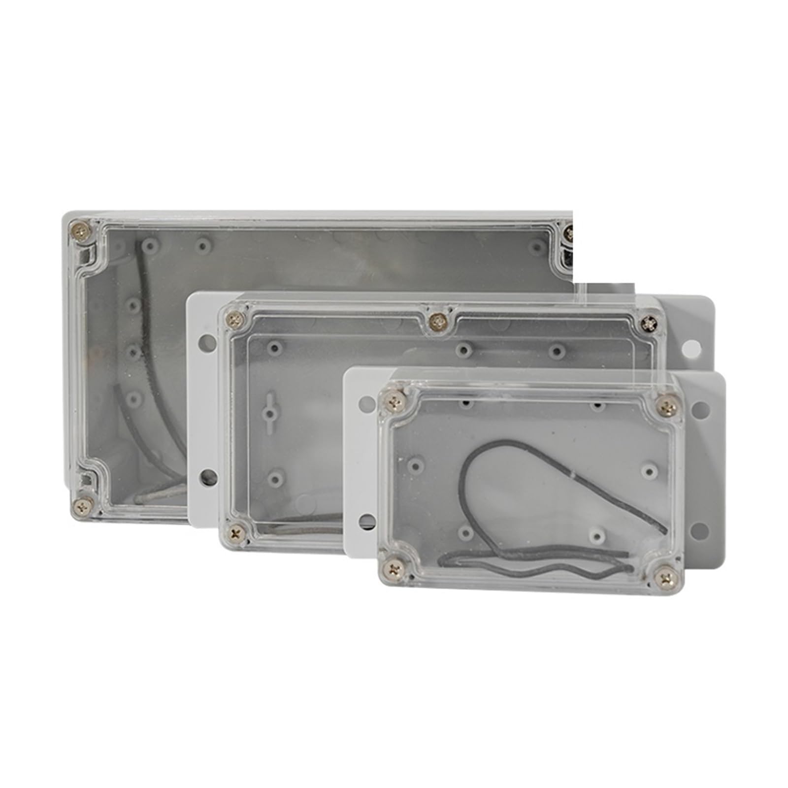 Abzweigdose IP67 Transparentes Kunststoffgehäuse for elektronische Projekte, Außeninstrumente, elektrische Projektbox, Anschlussgehäuse(263-185-95with Ears)