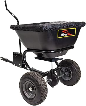 Brinly BS26BH-A Tow Behind Broadcast Spreader with Universal Hitch, 125 lb. - Deluxe Matte Black