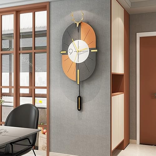 Miniatura 3 de Reloj de pared grande con diseño de arte de pared relojes de pared modernos para sala de estar cocina granja dormitorio péndulo funciona con pilas