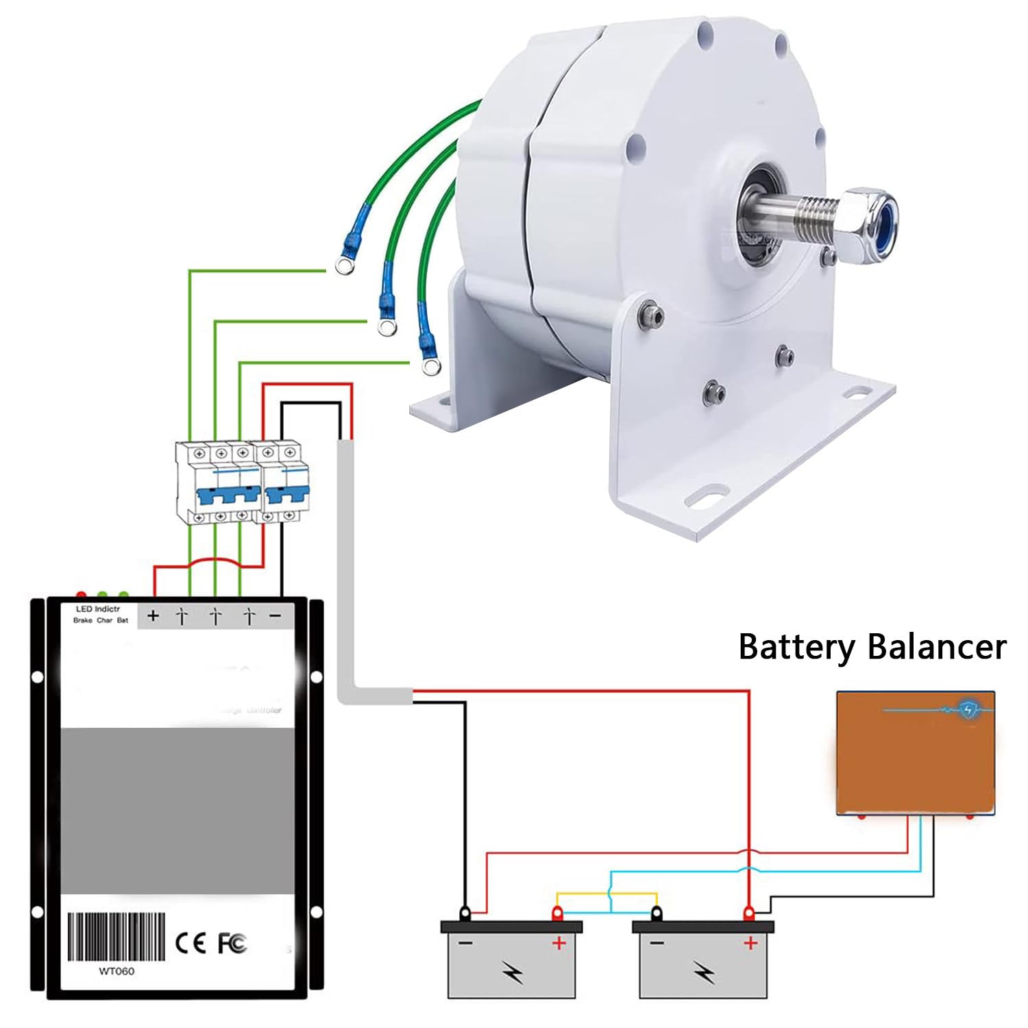 Alternatore Trifase, Generatore a Magnete Permanente CA, Generatore di Motore Elettrico a Magnete Permanente da 600W, per Turbina Eolica Orizzontale Verticale,12V