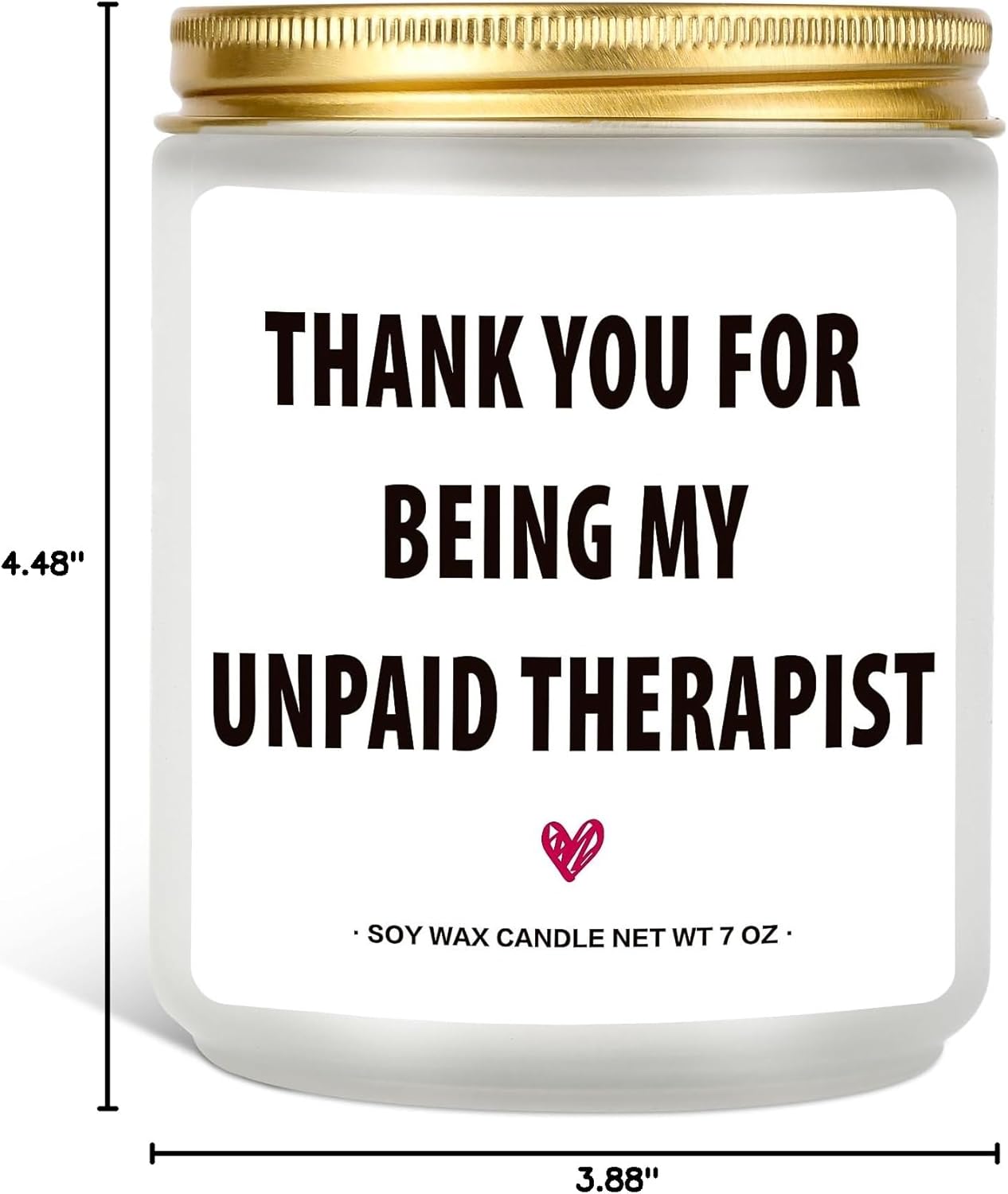 Thank You for Being My unpaid Therapist Lavender Candles for Friends, Christmas and Birthday Gifts, Thank You Gifts for Women, Nurses, Besties, Moms, Sisters - 7 oz - Image 8