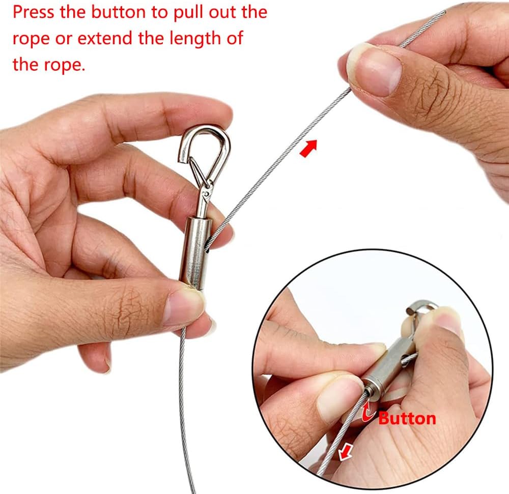 4PCS Picture Frame Hanging Wire Hook, Adjustable Mirror Hangers Kit, for Hanging Pendants Lightings Exhibitions Decorations