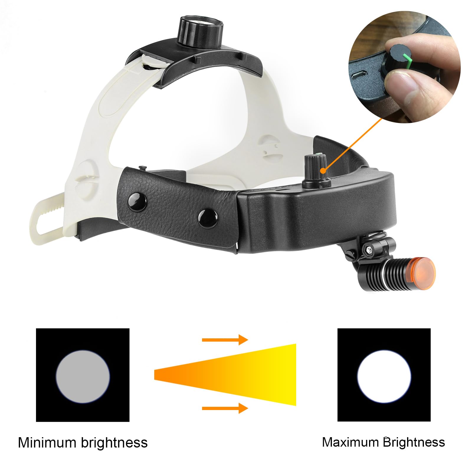 3 W leichter LED-Scheinwerfer mit Filter für Lupen, hohe Intensität, Stirnlampe, Helmlampe