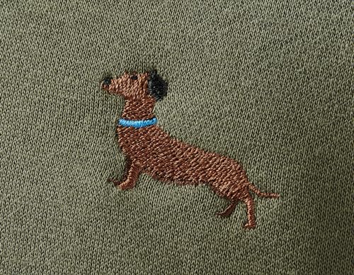 Baddery Gassi Jacke Herren & Damen : „Dackel“ - Zip Hoodie für Hundebesitzer, Hundeliebhaber & Jäger (Zip-Hoodie Oliv L)