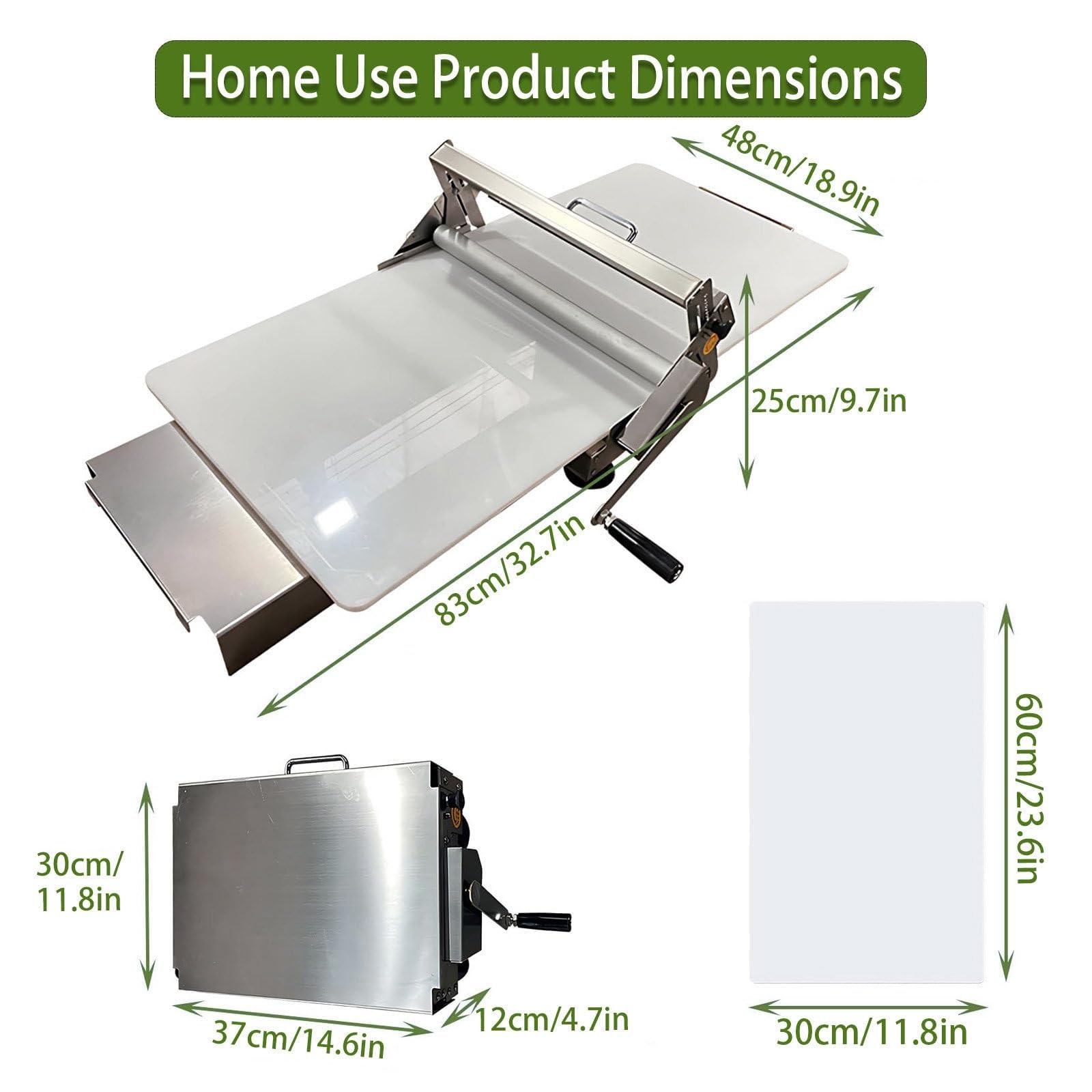 Espátula de acero inoxidable, plegable y de grosor ajustable para panadería, pizzería y pastelería de croissants. Ideal para uso comercial y doméstico.