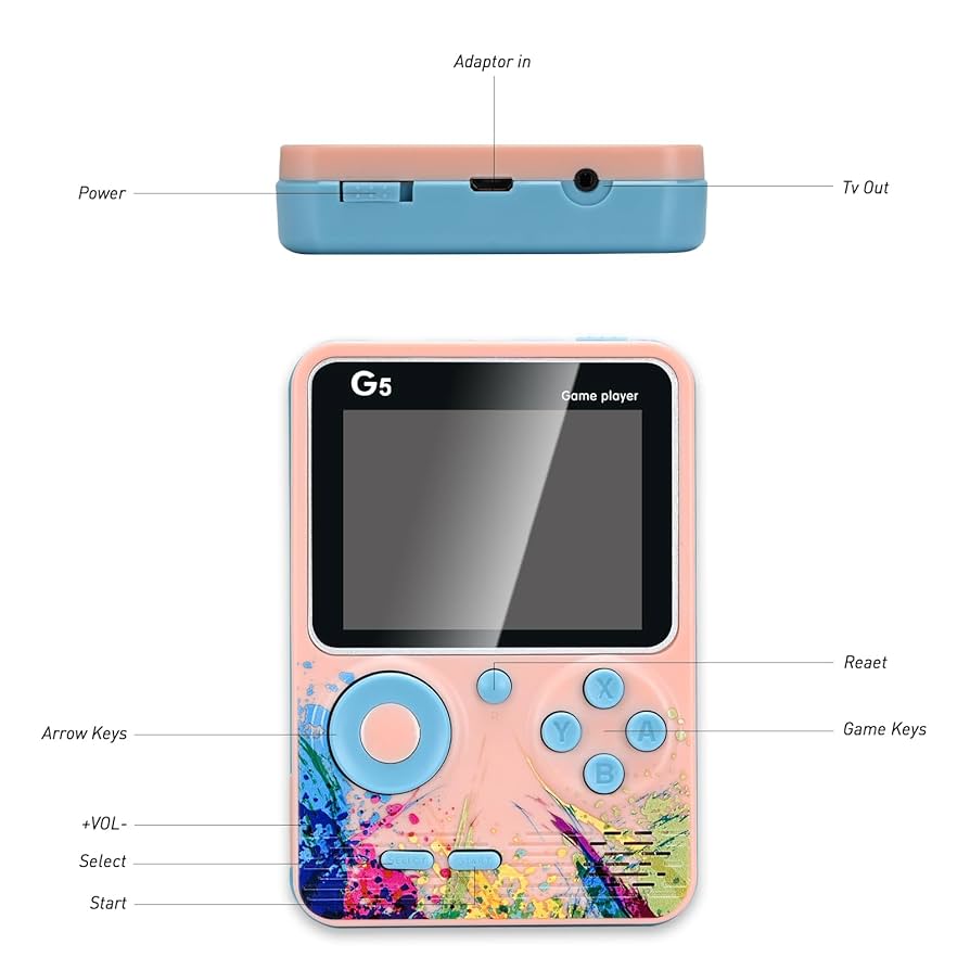 Handheld Game Console, with 500 Built-in Games, Classic