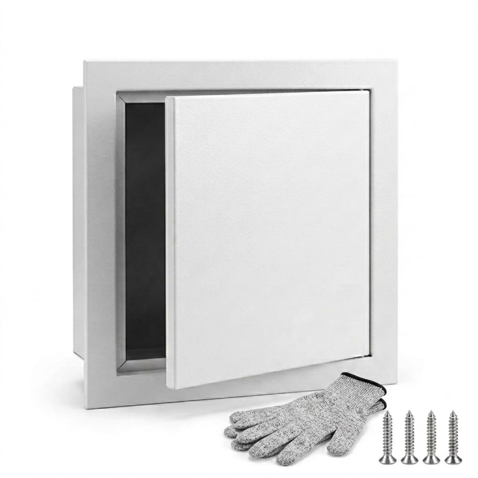 Access Panel 300x300 mm Magnetic Inspection Hatch Push-to-Open Flush Fit Service Door for Plumbing Electrical Wall Ceiling Paintable Maintenance Hole Cover Easy Access(White,300x300mm)