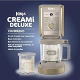 Ninja CREAMi Deluxe Machine a glace et sorbetière, 2 bacs, 10 fonctions, crème glacée, yaourts glacés, des milkshakes, des slush, Pièces amovibles lavables au lave-vaisselle, Stone/Or NC502EUSTGD - 2