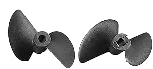 Uxcell RC Boat Propellers 3-Pack - 3.17mm Shaft 27mm Diameter 2-Vane Plastic Props