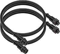 Vista 15 de BTF-LIGHTING Conector eléctrico de tuerca metálica de 2 pines, 18 AWG IP68, conector hembra macho de 7.87 pulgadas/7.9 in, cable de extensión